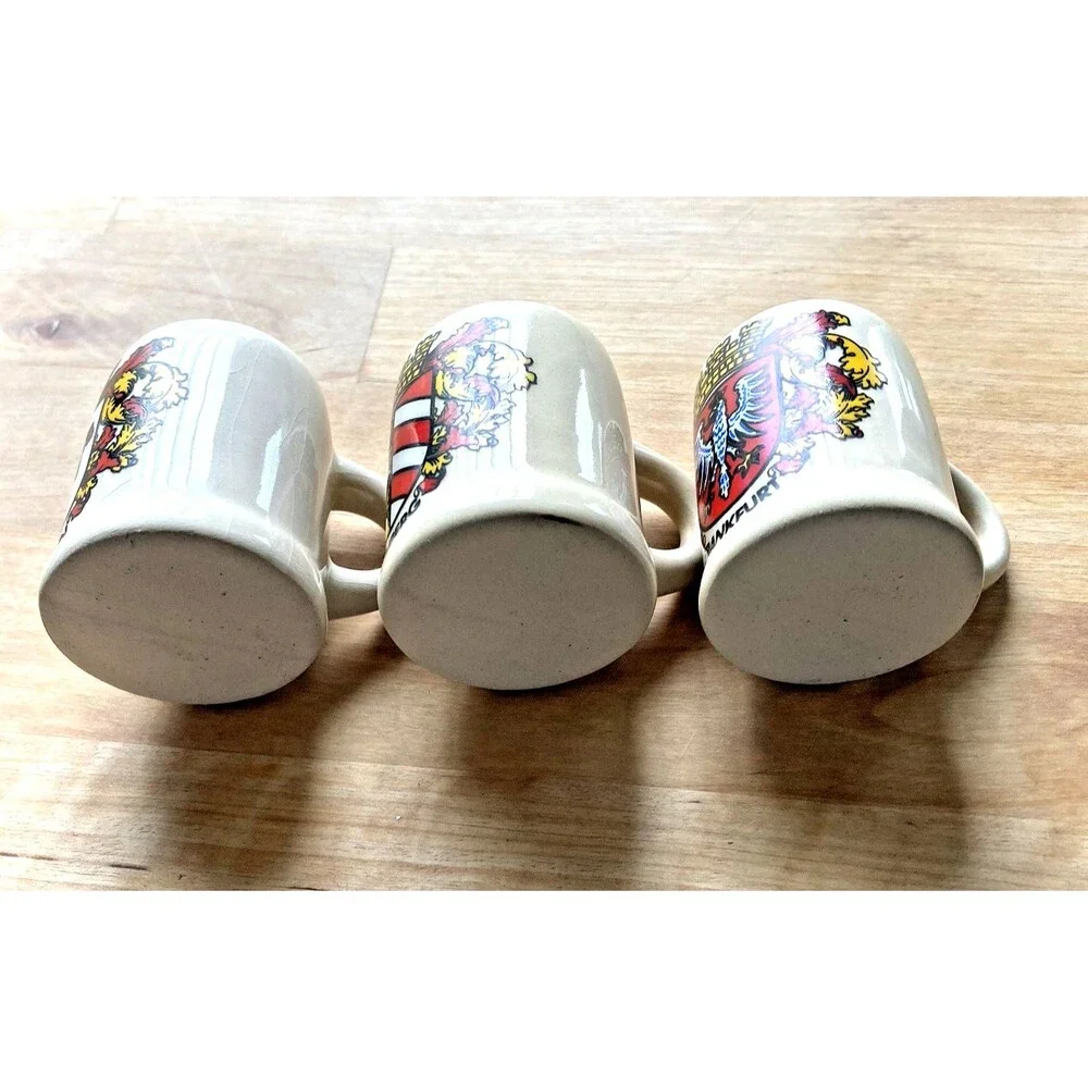 Mini German Beer Steins Set of 3 Rare Vintage Munchen, Frankfurt  & Nurnberg EC